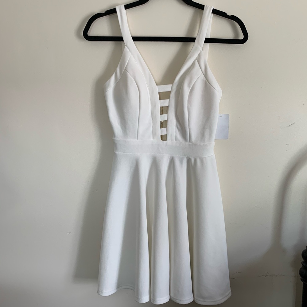 White A-line Mini Dress
